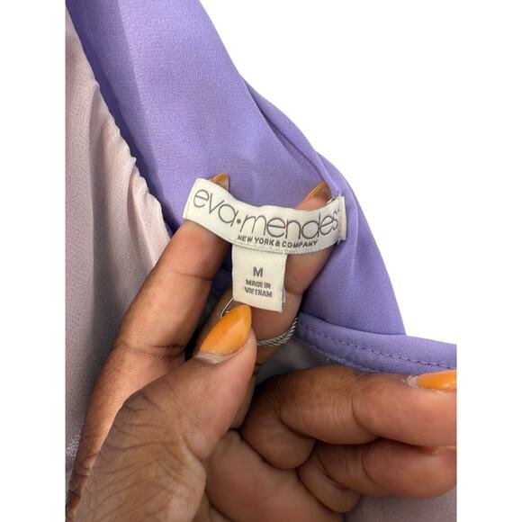 Eva Mendes Dress Purple One Shoulder Fairy Whimsical Flowy Long Maxi Medium - Picture 2 of 13